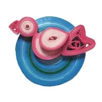 پیکسل تزئیناتی کوییلینگ - طرح پرنده صورتی
