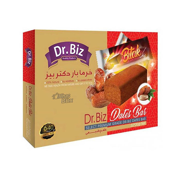 خرما بار طبیعی دکتر بیز مقدار 640 گرم