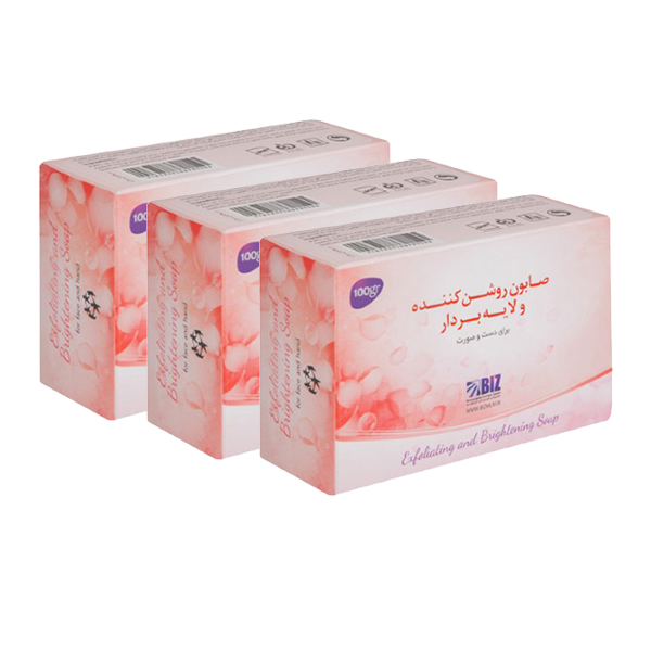 پک 3 عددی صابون روشن کننده و لایه بردار دست و صورت دکتر بیز مقدار 100 گرم