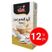 آرد سفید گندم 0000 نول گلها حجم 500 گرم کارتن 12 عددی