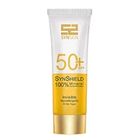 کرم ضد آفتاب فیزیکی بدون رنگ ساین اسکین SPF 50 مدل SYN Shield Mineral انواع پوست‌ حجم 50 میلی‌لیتر