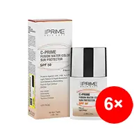 ضد آفتاب فلوئید پرایم spf50 بژ روشن حاوی ویتامین c پک 6 عددی