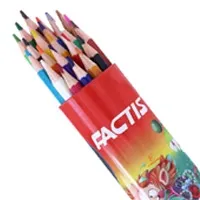 مداد رنگی 24 رنگ استوانه ای فلزی فکتیس FACTIS